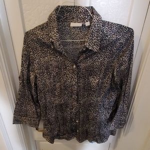 Cheetah 3/4 length sleeve dress shirt
